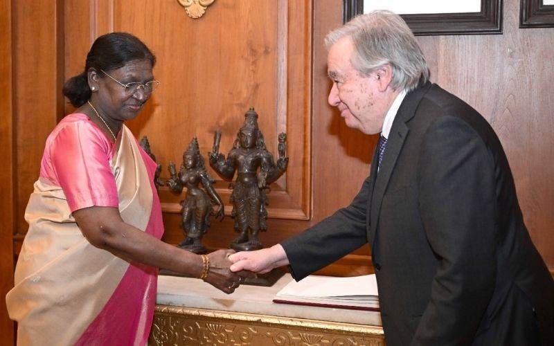 اقوام متحدہ کے سیکرٹری جنرل گٹیرس نے صدر جمہوریہ سے کی ملاقات